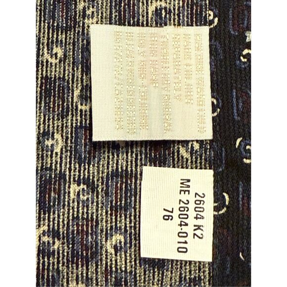 New!  Perry Ellis Men’s Button Front Casual Shirt Sz. M Navy Blue Geometric Prin - Picture 11 of 12